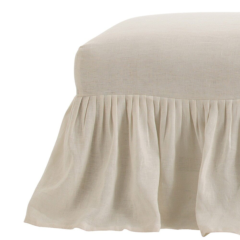 Arteriors Avebury Off-White Linen Bench Slipcover Only