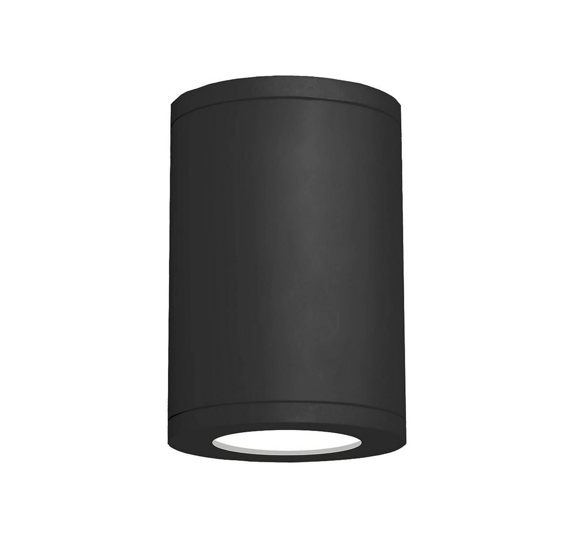 WAC Lighting Tube 7" Wet Rated LED Flush Mount 2700K Flood Beam in Black