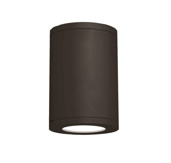 WAC Lighting Tube 7" Wet Rated LED Flush Mount 3000K Spot Beam in Bronze