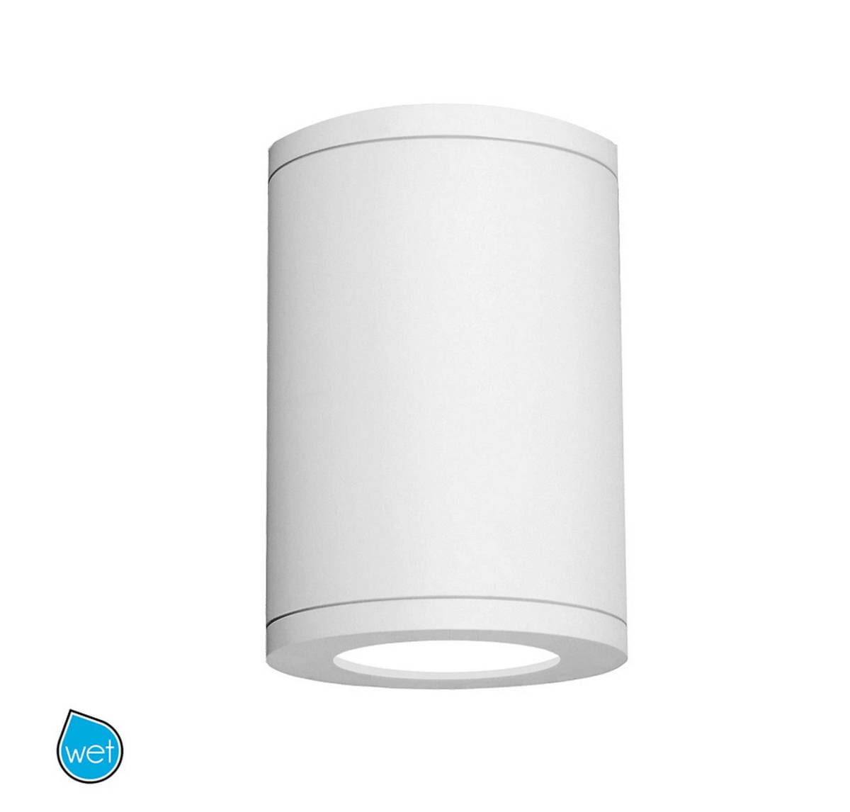 WAC Lighting Tube 9.5" Wet Rated LED Flush Mount 2700K Spot Beam in White