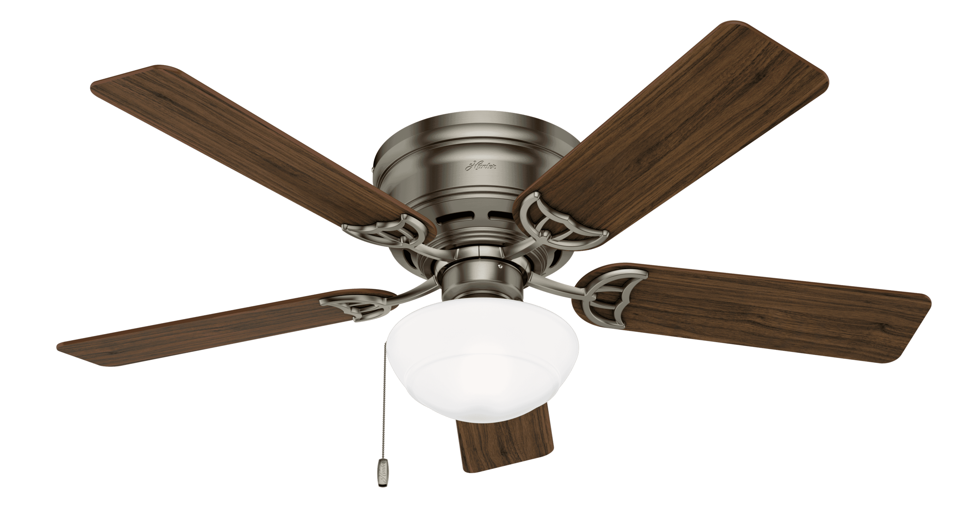 Hunter Low Profile III Plus 52" Indoor Flush Mount Ceiling Fan in Antique Pewter