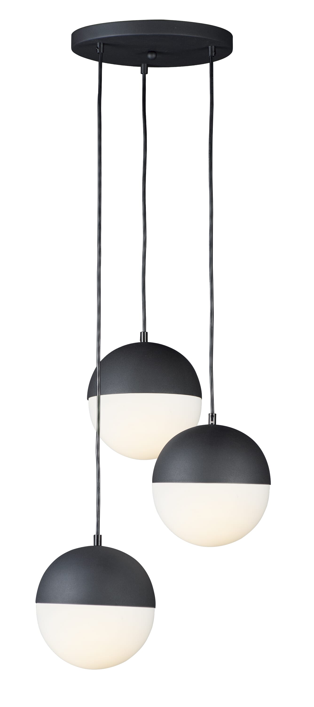 ET2 Lighting Half Moon 16.5" LED 3-Light Pendant in Black