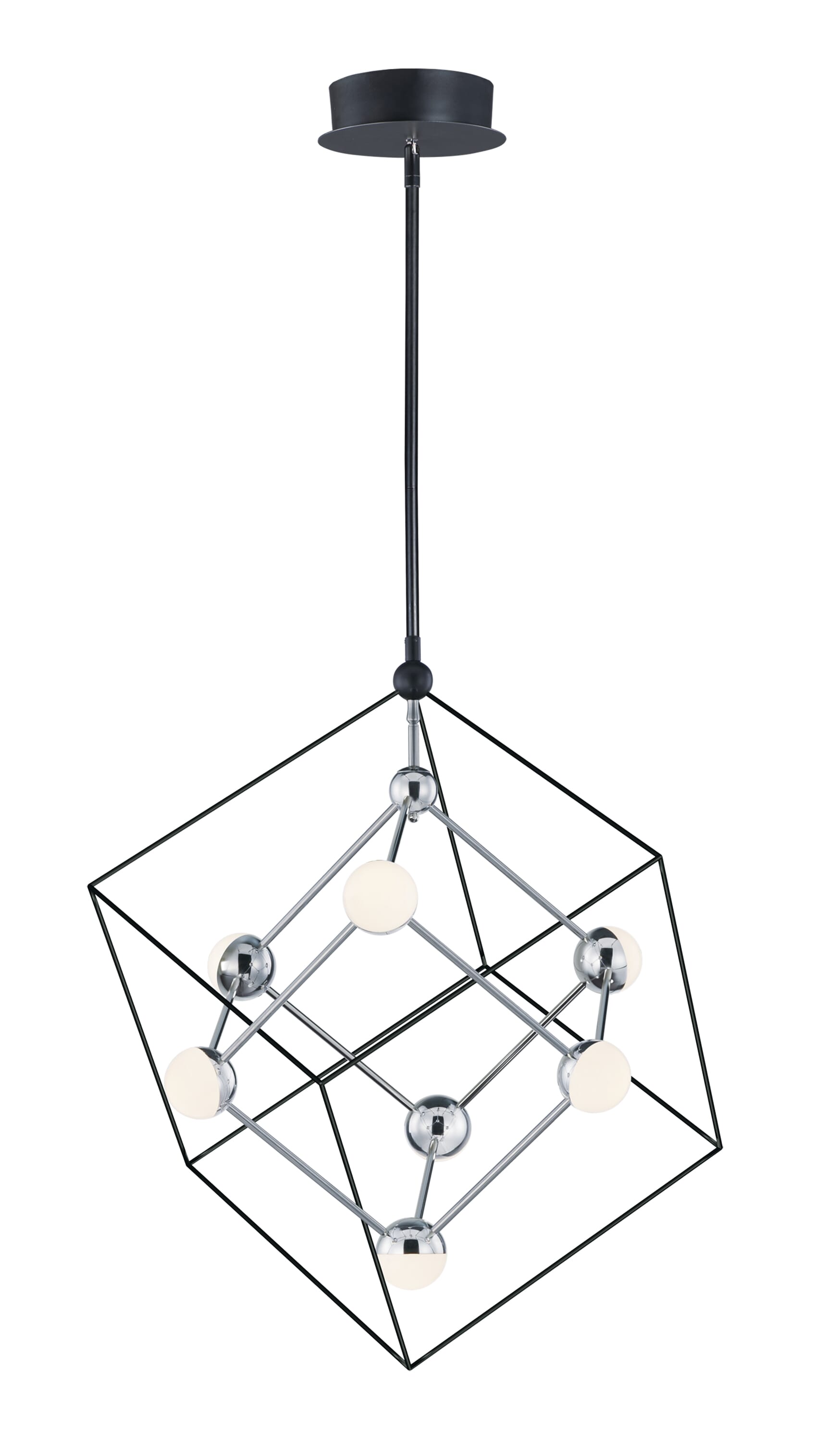 ET2 Lighting Ion 22.25" 4-Light LED Pendant in Black / Polished Chrome