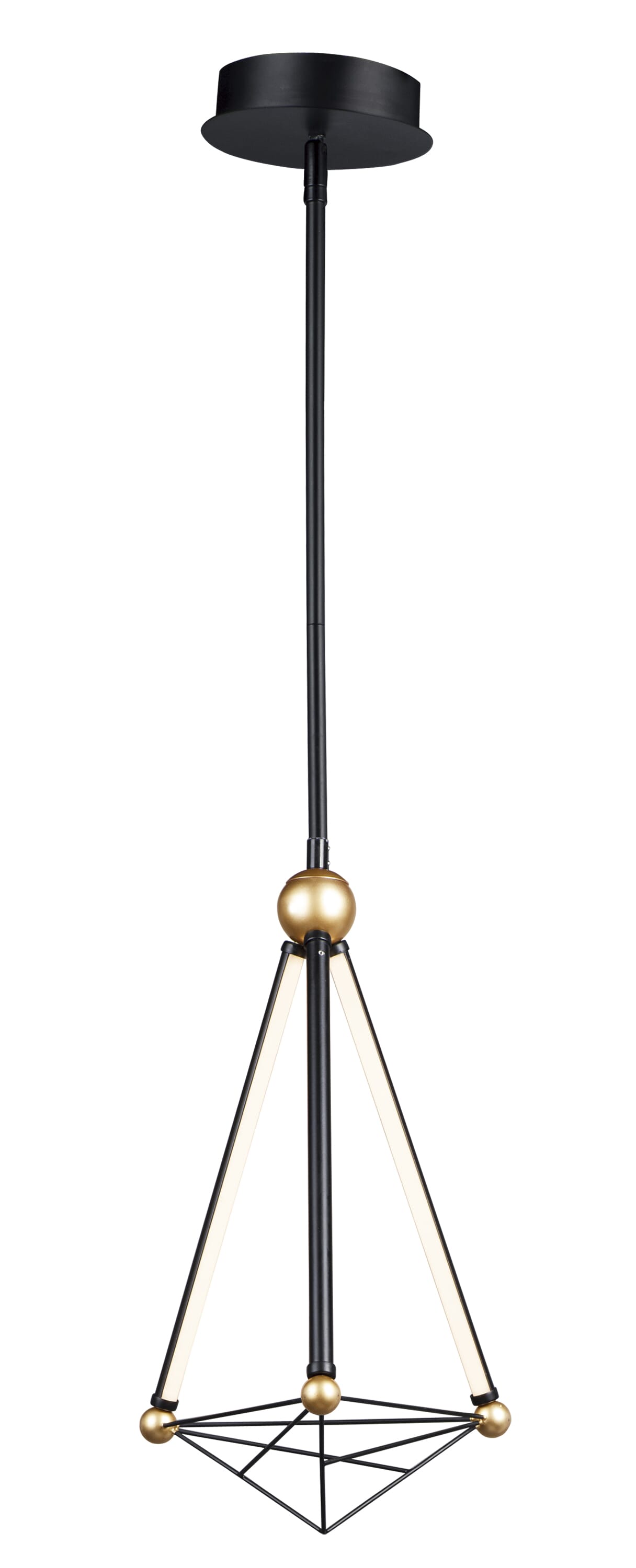 ET2 Lighting Spire 18" LED Mini Pendant in Black / Gold