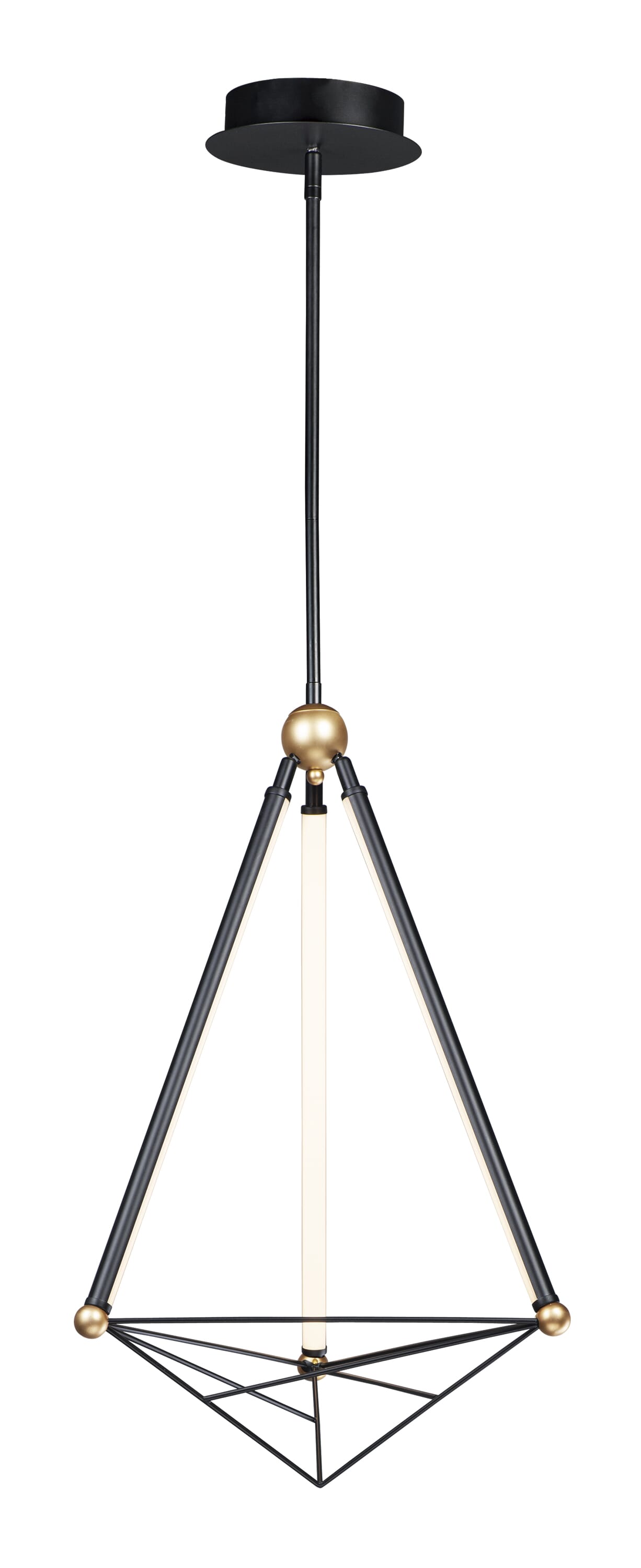 ET2 Lighting Spire 17" LED Pendant in Black / Gold