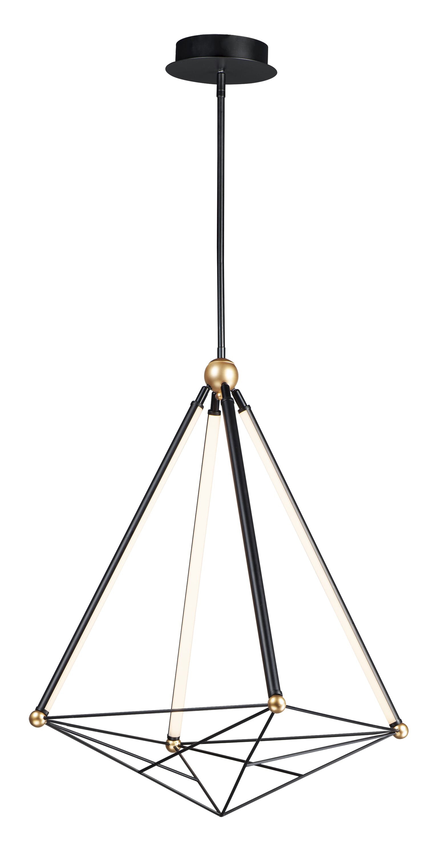 ET2 Lighting Spire 26.75" LED Pendant in Black / Gold