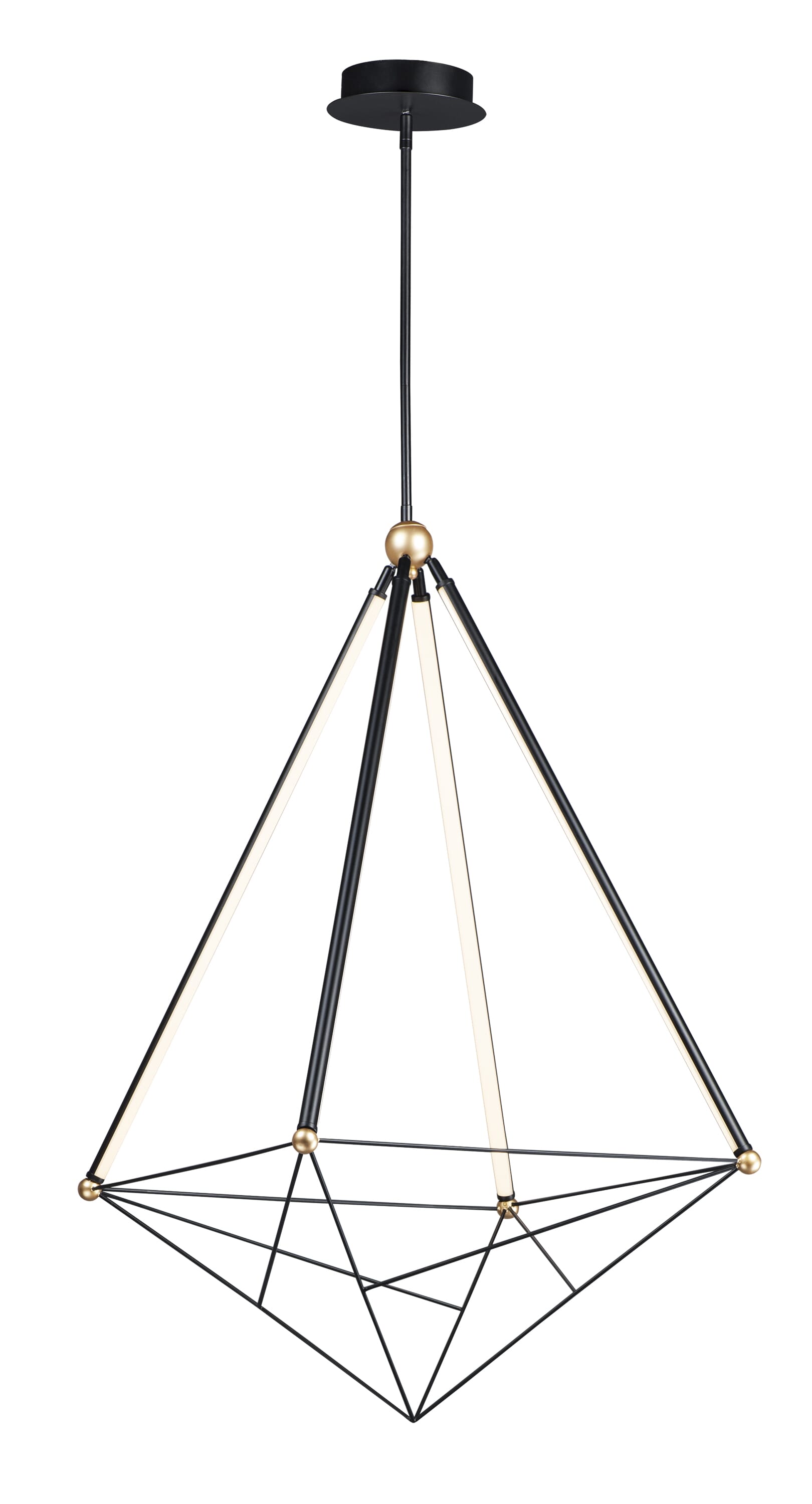 ET2 Lighting Spire 35" LED Pendant in Black / Gold