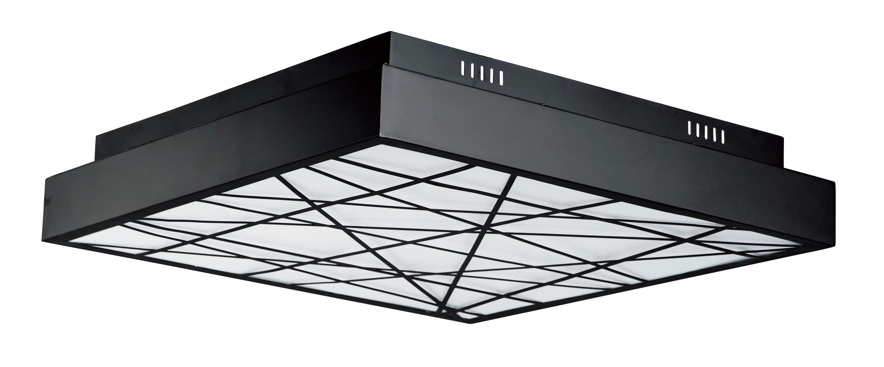 ET2 Lighting Intersect 15.75" LED Square Ceiling Light in Black