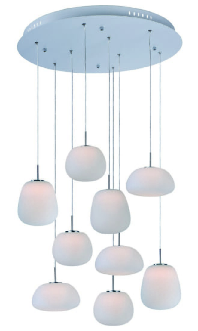 ET2 Puffs 24.5" 9-Light Matte White Glass Pendant in White