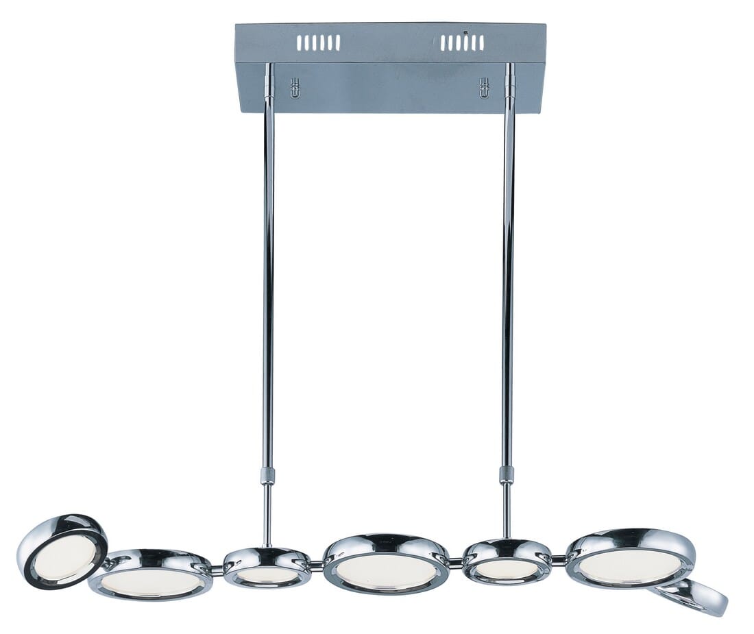 ET2 Timbale 38" 7-Light White Glass Pendant in Polished Chrome