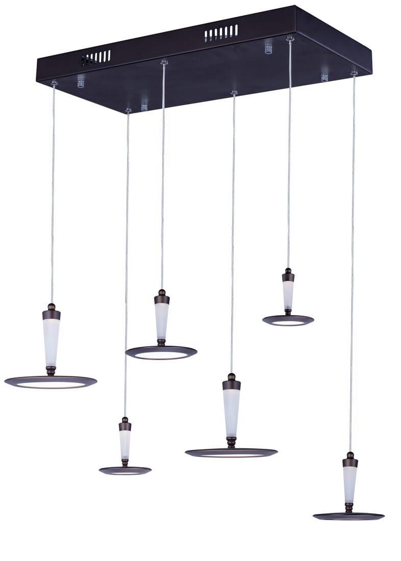 ET2 Hilite 23.5" 6-Light White Glass Pendant in Bronze