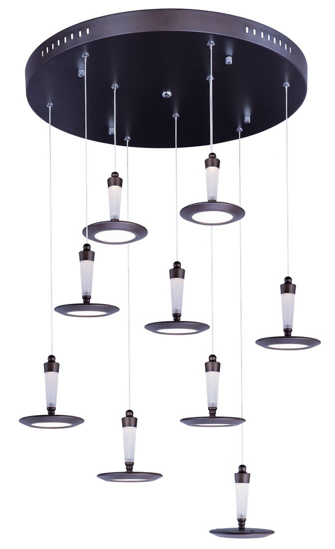 ET2 Hilite 23.5" 9-Light White Glass Pendant in Bronze