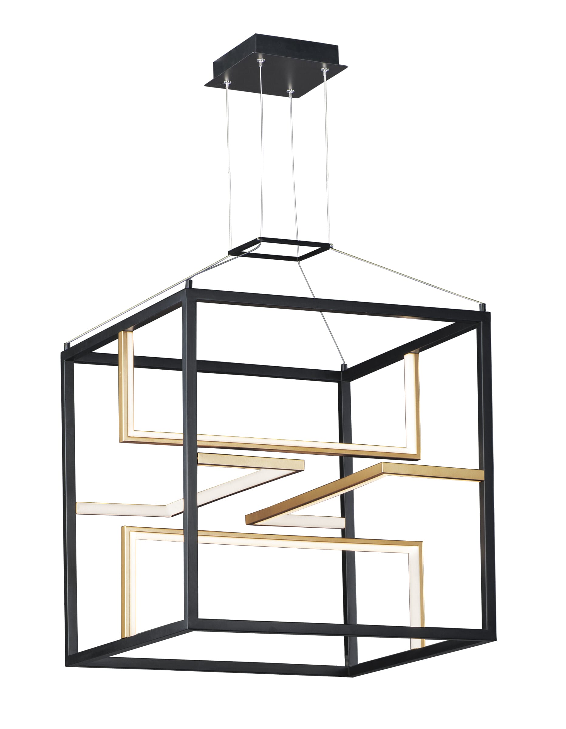 ET2 Lighting Chamber 18.25" LED Pendant in Black / Gold