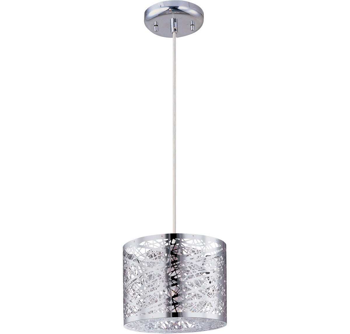 ET2 Inca Xenon Drum Shade Mini Pendant, Polished Chrome