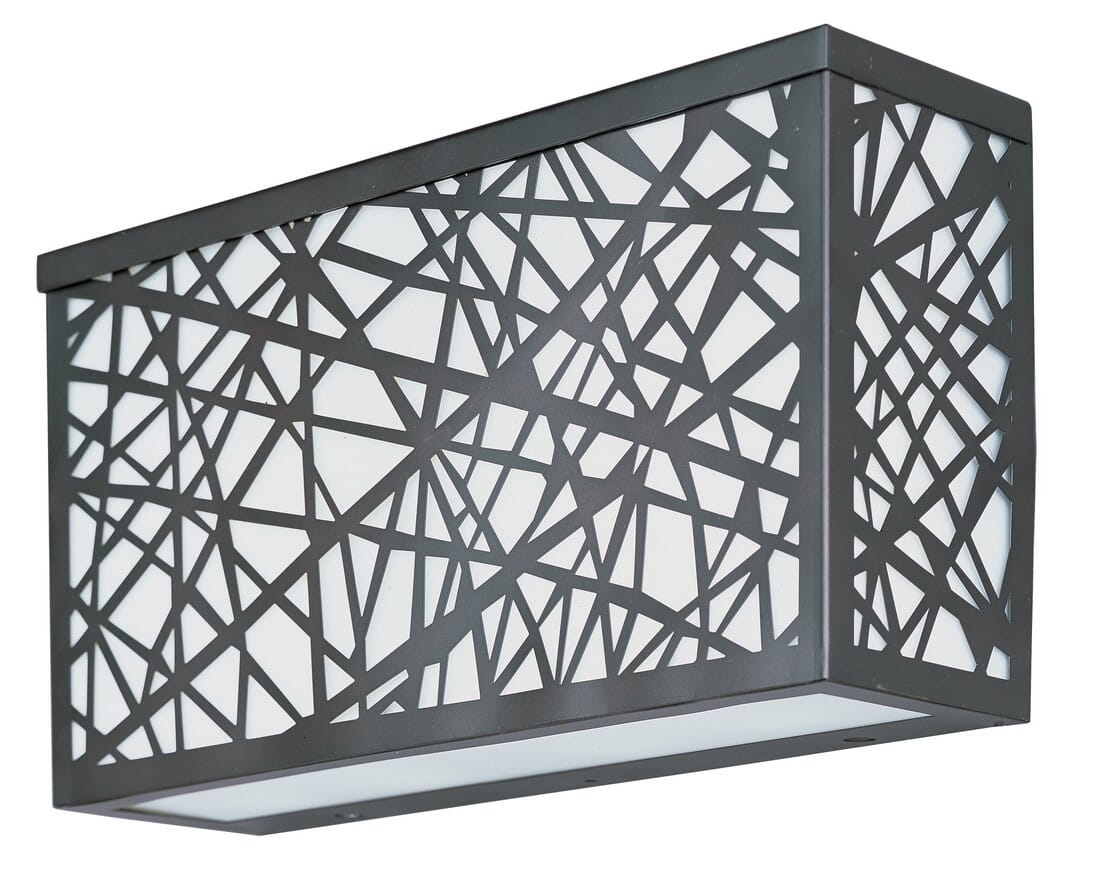 ET2 Inca LED 12" 4-Light Outdoor White Glass Wall Mount in Bronze