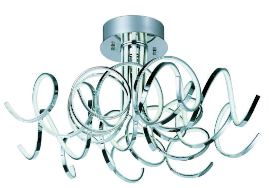 ET2 Chaos 31" 9-Light Flush Mount in Polished Chrome