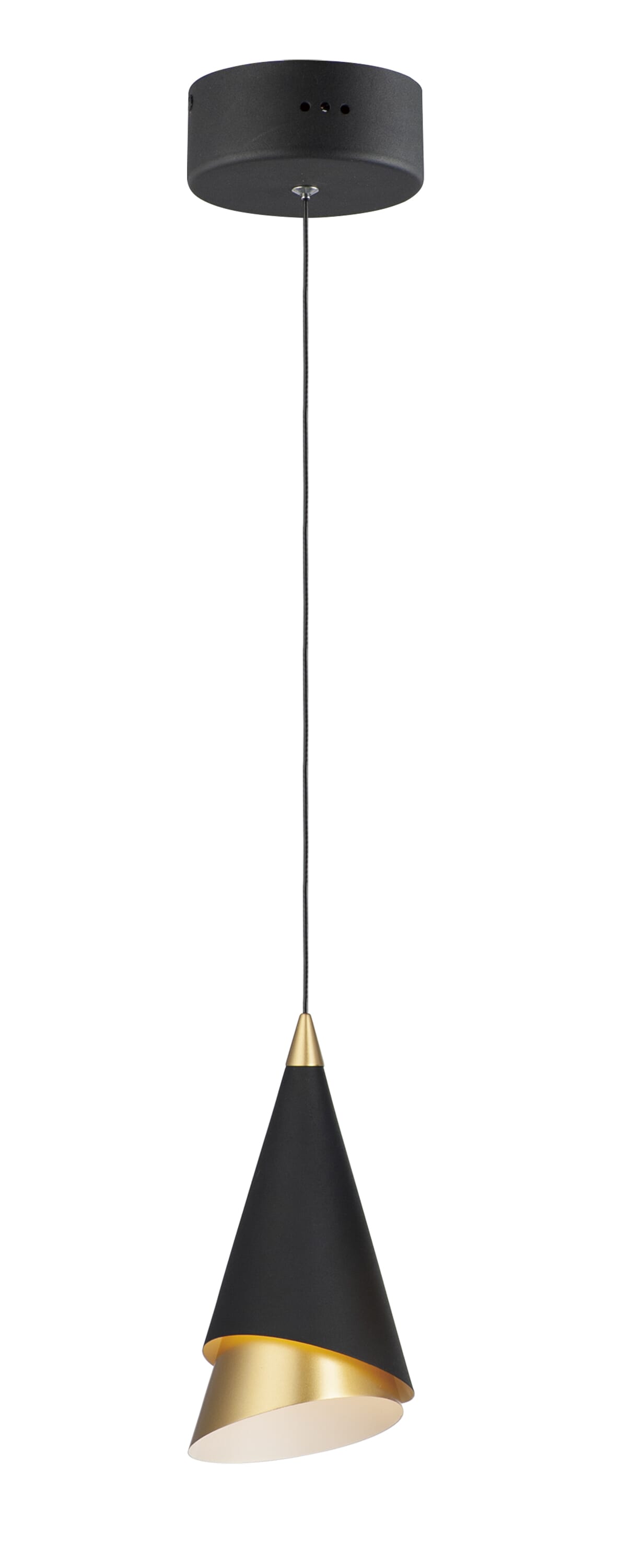 ET2 Lighting Mermaid 9.25" LED Mini Pendant in Black / Metallic Gold