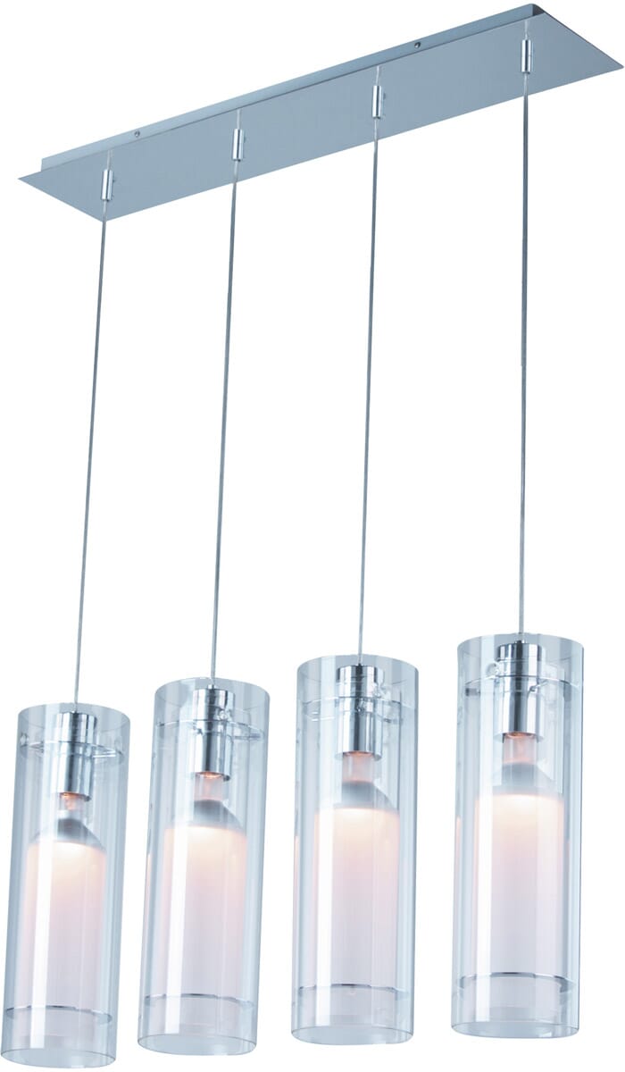 ET2 Frost 4-Light Halogen Pendant, Polished Chrome