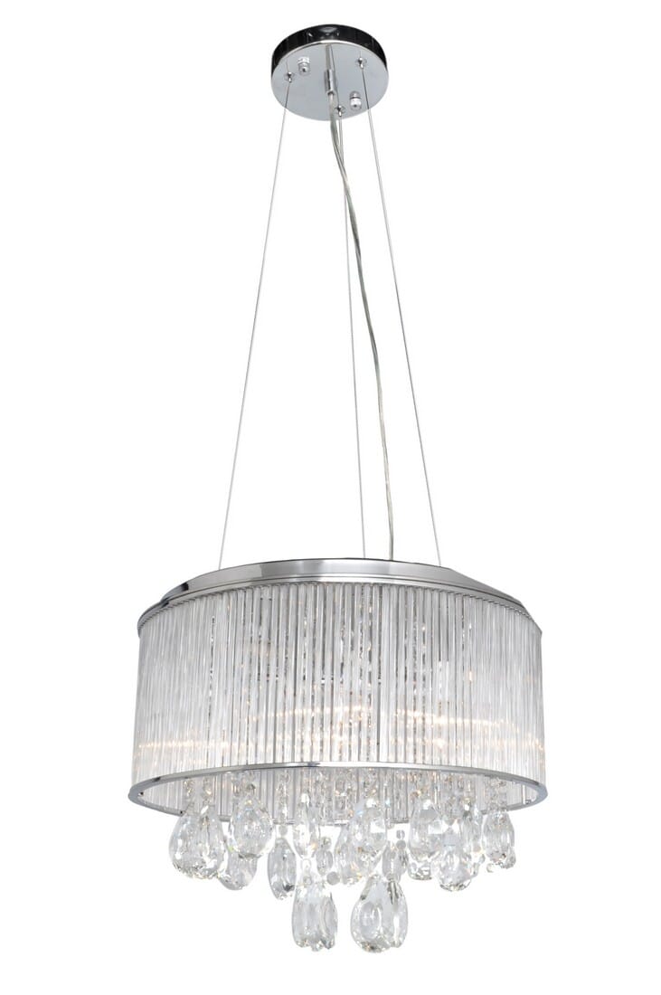 ET2 Gala 22.5" 15-Light Clear Glass Pendant in Polished Chrome