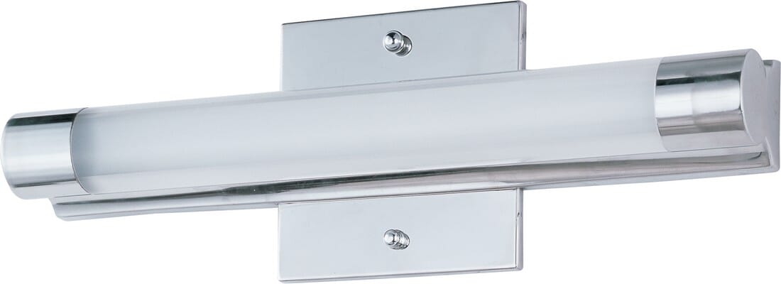 ET2 Wand LED 14" Clear/White Glass Bathroom Vanity Light in Polished Chrome