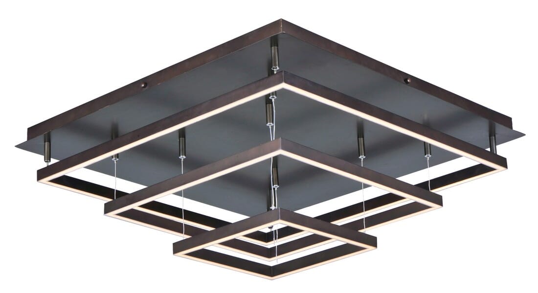 ET2 Quad 30" 12-Light Flush Mount in Bronze