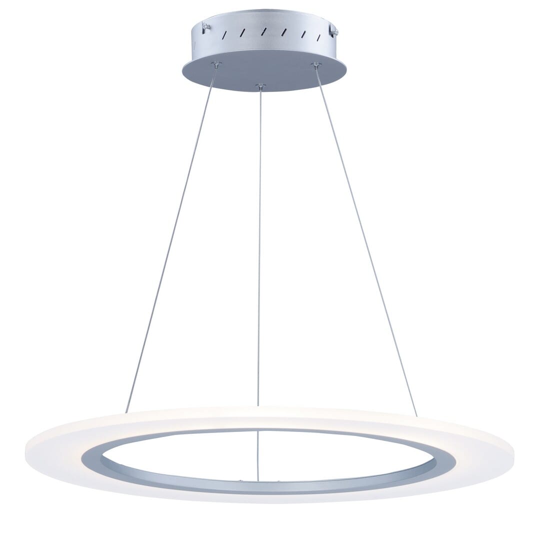 ET2 Saturn II LED 23.75" Entry Foyer Pendant in Matte Silver