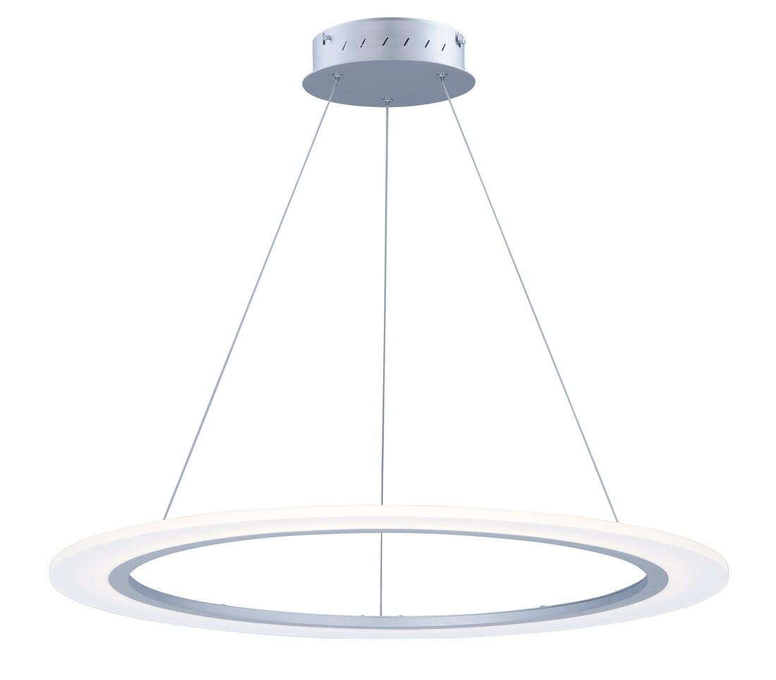 ET2 Saturn II LED 31.5" Entry Foyer Pendant in Matte Silver