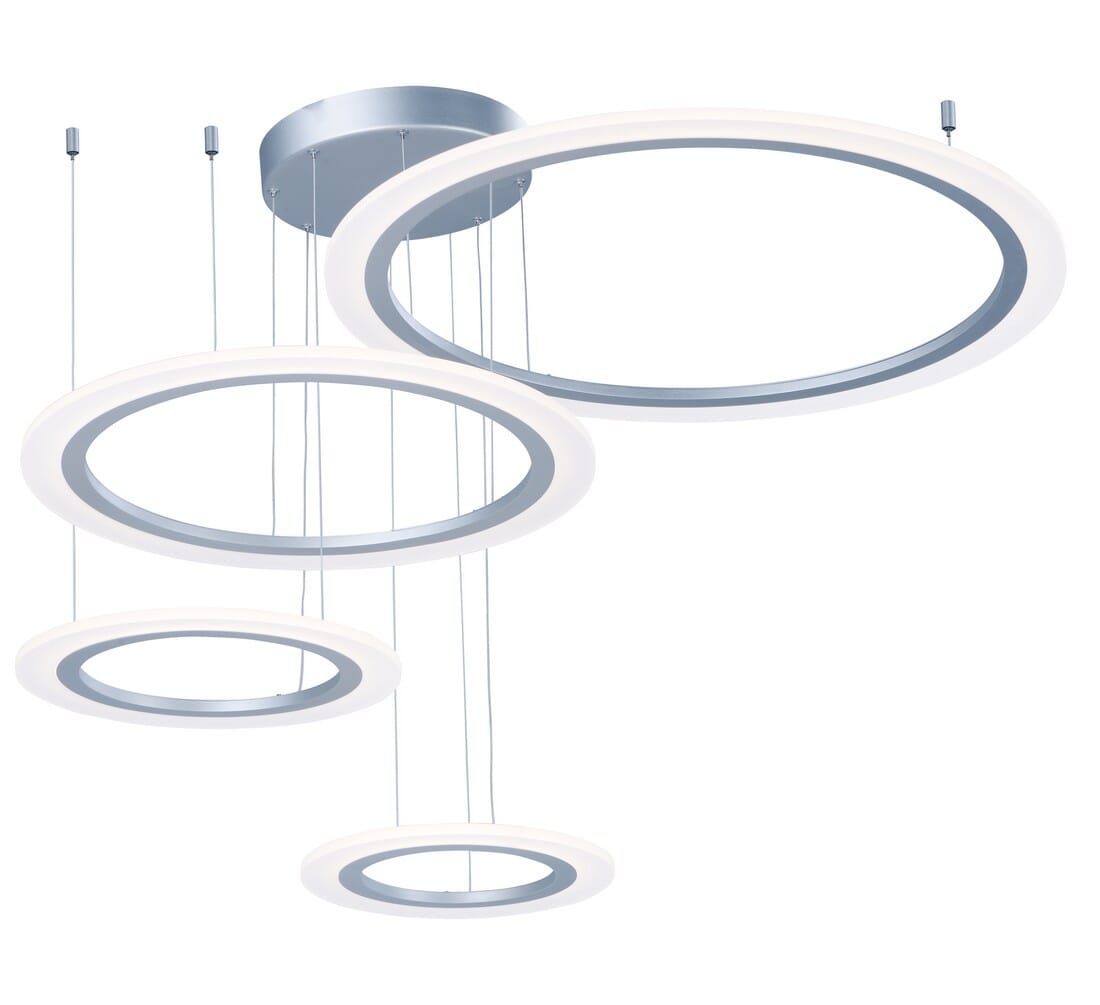 ET2 Saturn II LED 44.25" 4-Light Pendant in Matte Silver