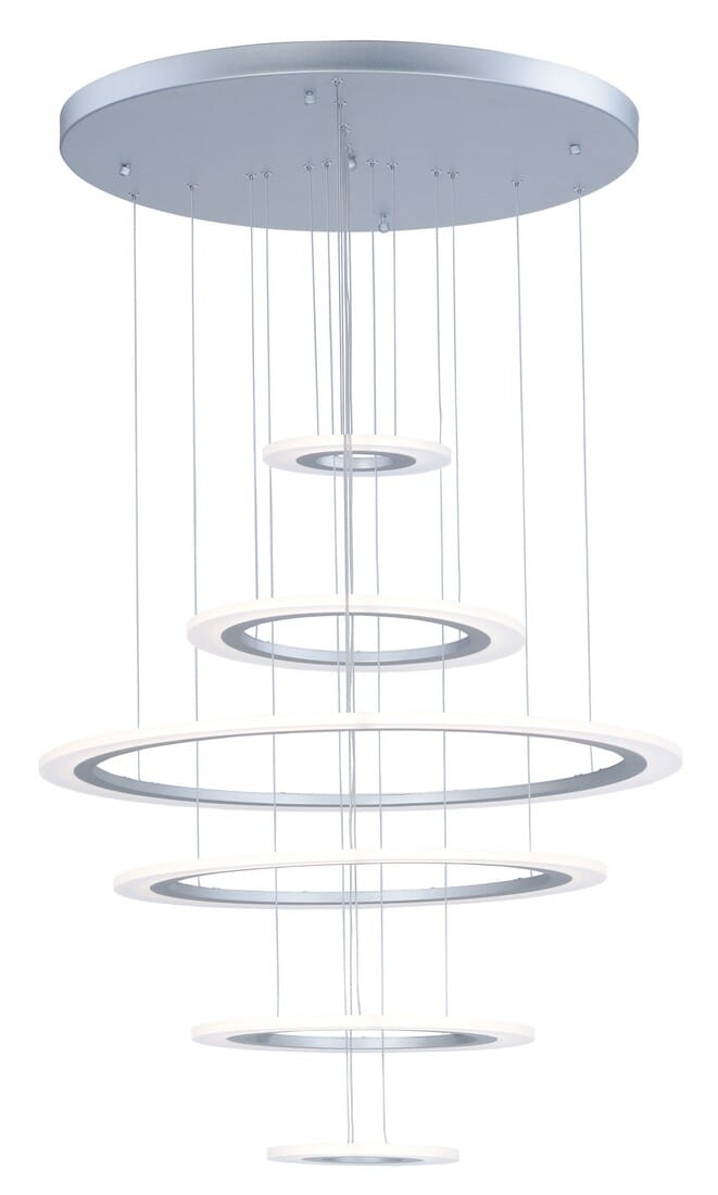 ET2 Saturn II LED 30" 6-Light Pendant in Matte Silver