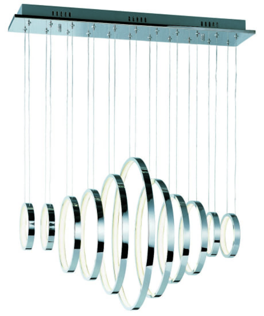 ET2 Hoops LED 31.5" 11-Light Linear Pendant in Polished Chrome