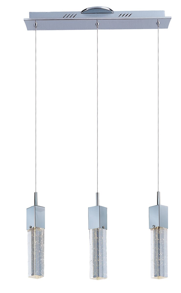 ET2 Fizz III 3-Light Linear Pendant, Polished Chrome