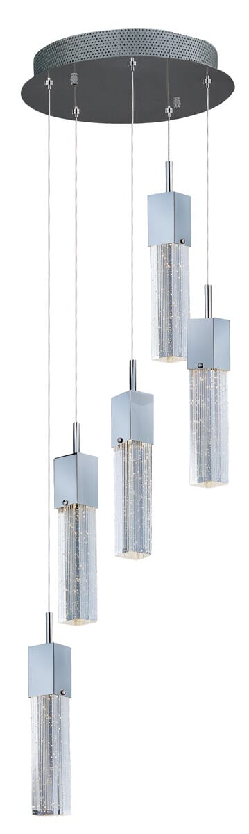 ET2 Fizz III 5-Light Single Pendant, Polished Chrome