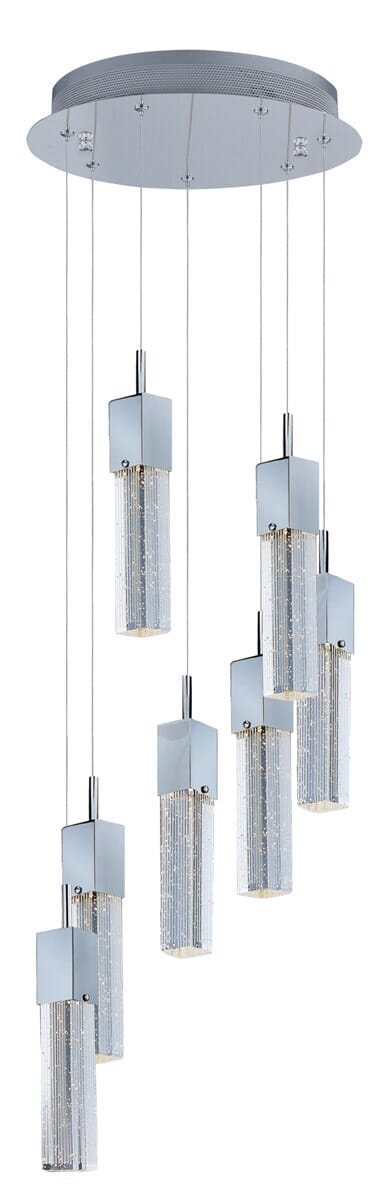 ET2 Fizz III 7-Light Single Pendant, Polished Chrome