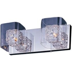 ET2 Gem 2-Light Clear Glass Bathroom Vanity Light in Polished Chrome