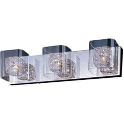 ET2 Gem 3-Light Clear Glass Bathroom Vanity Light in Polished Chrome