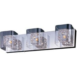 ET2 Gem 3-Light Clear Bathroom Vanity Light in Polished Chrome