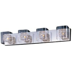 ET2 Gem 4-Light Clear Glass Bathroom Vanity Light in Polished Chrome