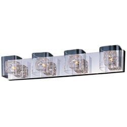 ET2 Gem 4-Light Clear Bathroom Vanity Light in Polished Chrome