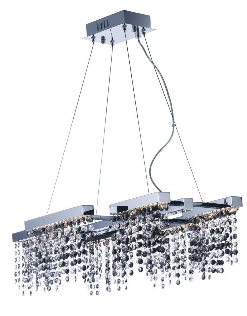 ET2 Midnight Shower 27.5" 6-Light Pendant in Polished Chrome