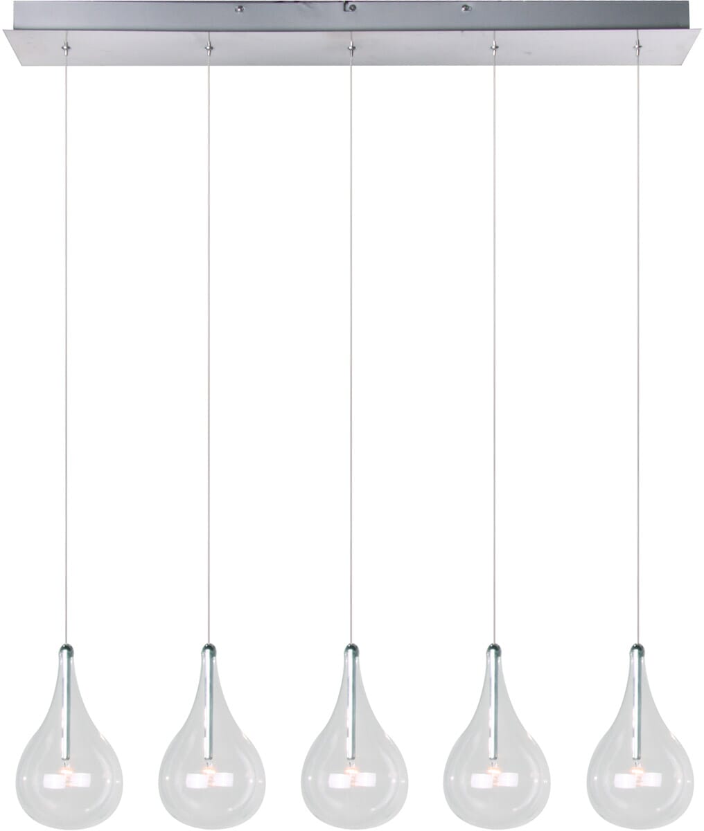 ET2 Larmes 5-Light Xenon Pendant, Polished Chrome