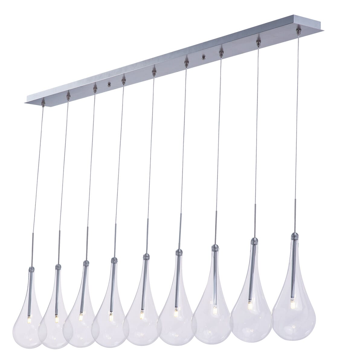 ET2 Larmes LED 9-Light Island Pendant, Polished Chrome