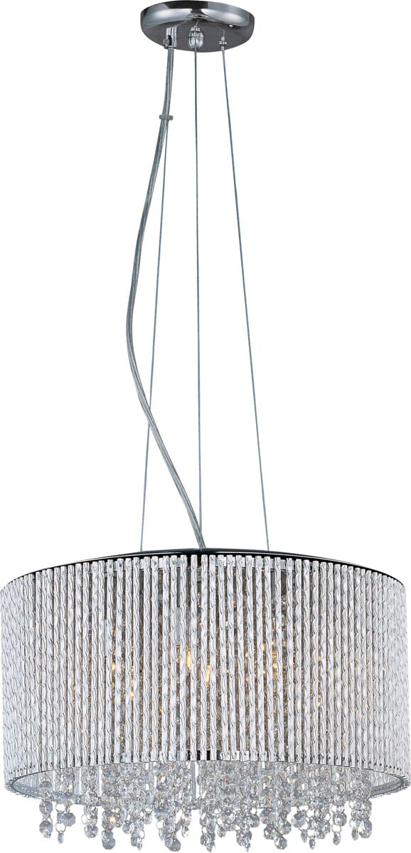 ET2 Spiral 7-Light Xenon Drum Pendant in Polished Chrome