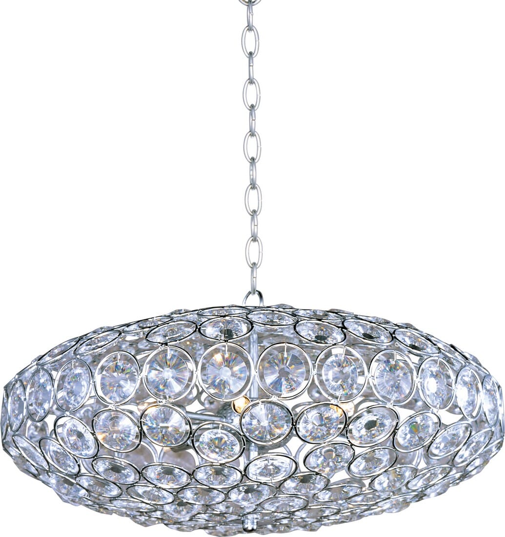 ET2 Brilliant 24" 8-Light Crystal Pendant in Polished Chrome