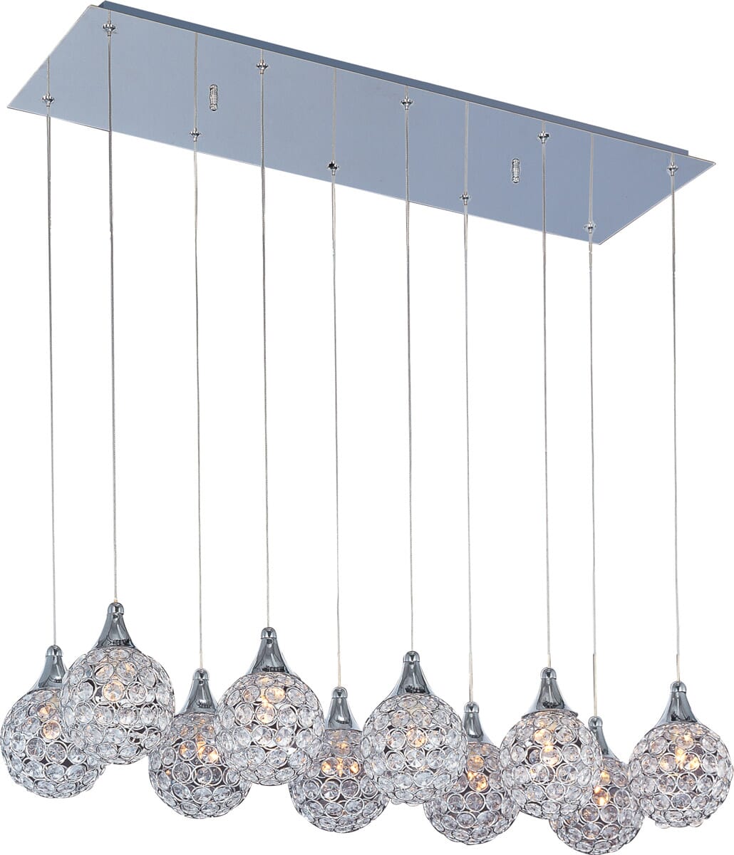 ET2 Brilliant 10-Light Pendant, Polished Chrome