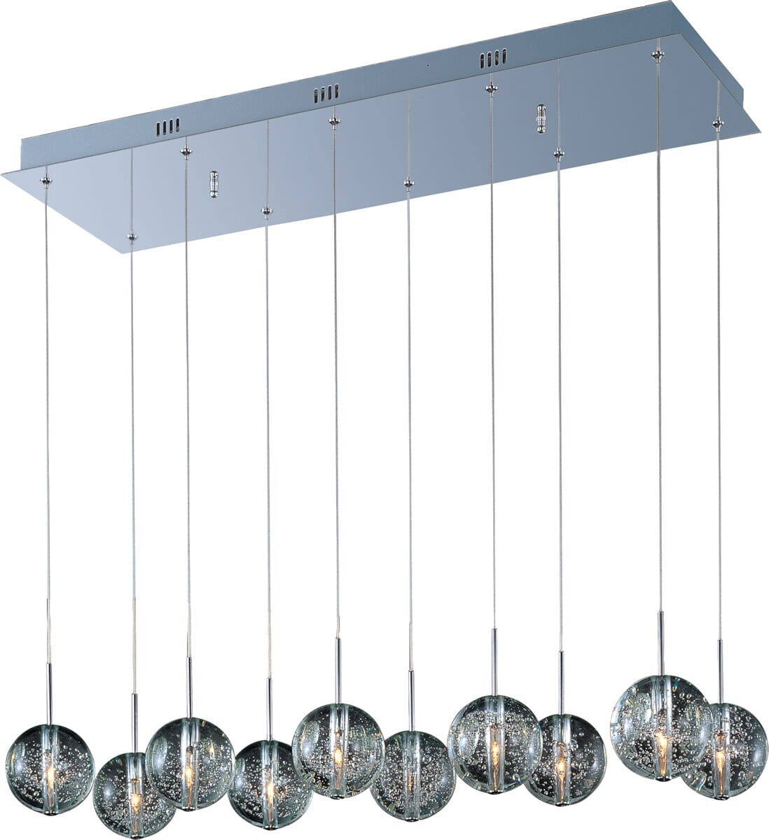 ET2 Orb 10-Light Xenon Pendant, Polished Chrome