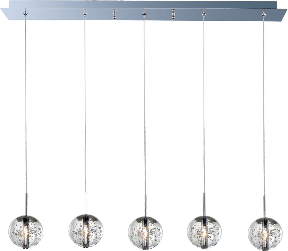 ET2 Orb 5-Light Xenon Pendant, Polished Chrome