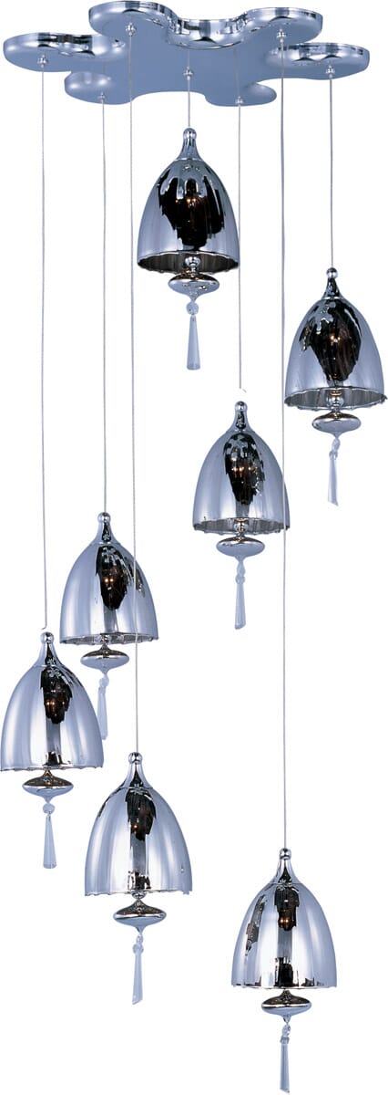 ET2 Chute 7-Light Pendant, Polished Chrome