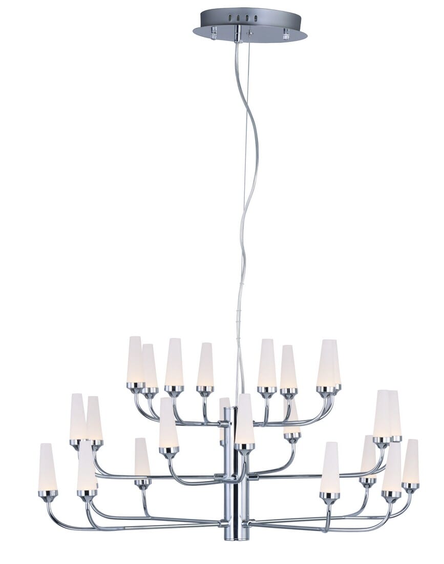 ET2 Candela LED 33" 24-Light Multi-Tier Chandelier in Polished Chrome