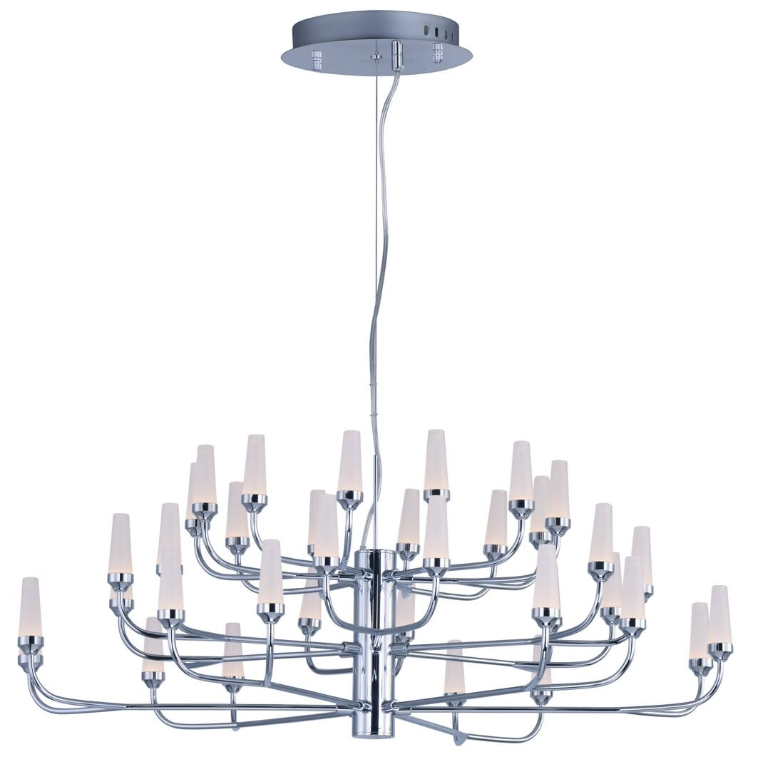 ET2 Candela LED 32.75" 36-Light Multi-Tier Chandelier in Polished Chrome