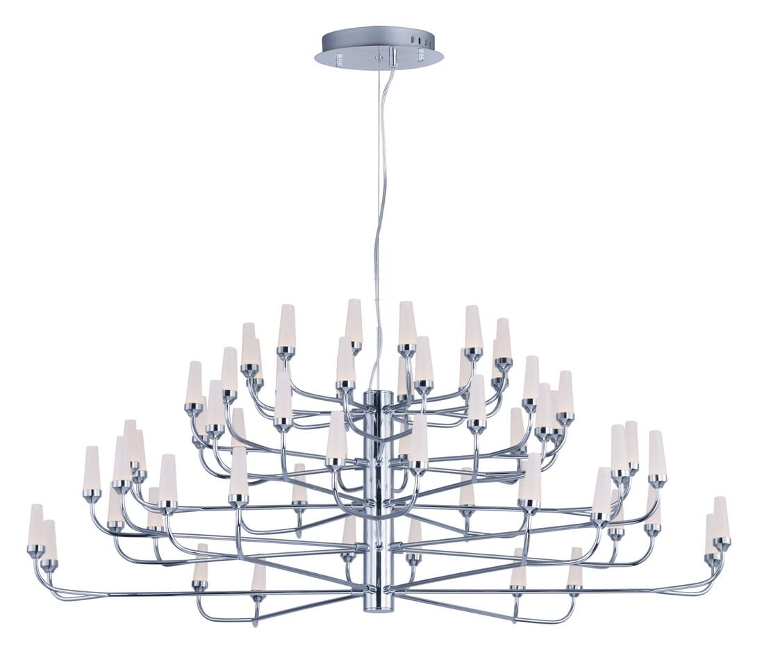 ET2 Candela LED 44.5" 60-Light Multi-Tier Chandelier in Polished Chrome